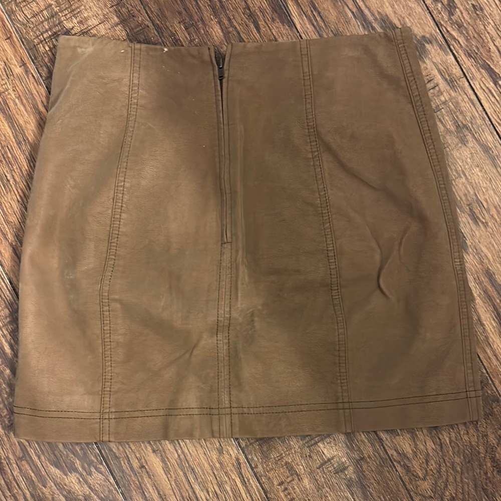Free People Tan Pencil Mini Skirt Casual - Picture 4 of 5